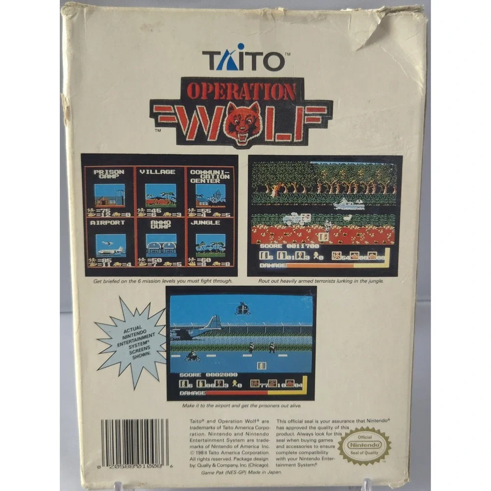 Operation Wolf - Nintendo - NES - CIB - 11 Stamp - Tested and Working